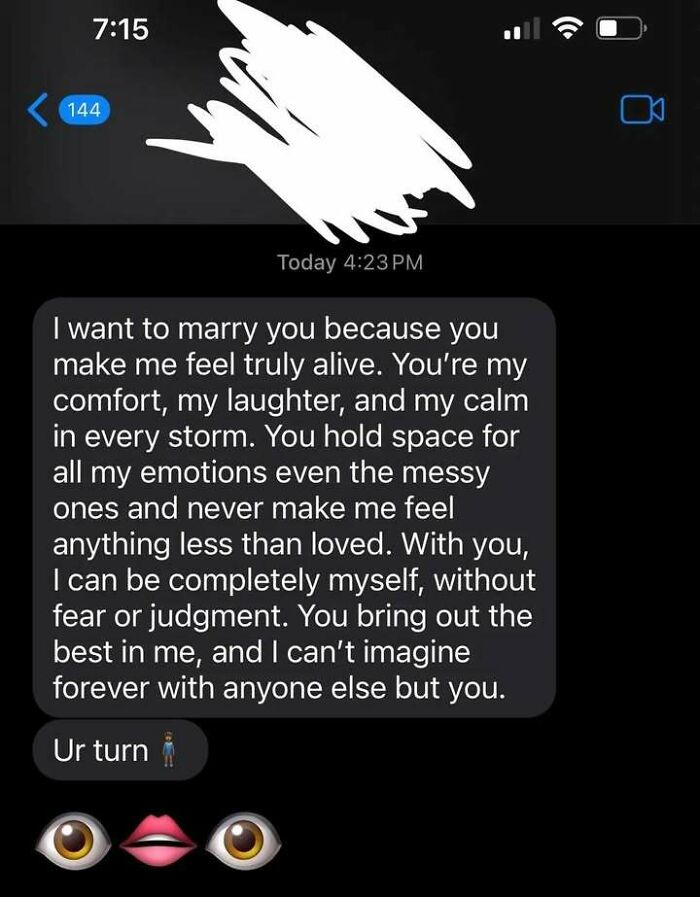 Text message expressing deep emotions and vulnerability, illustrating messy times people turn to the internet instead of therapy.