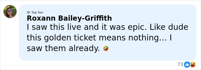 Comment from Roxann Bailey-Griffith sharing a little girl's brutally honest reaction to a golden ticket offer at Thanksgiving parade. Comment from Roxann Bailey-Griffith sharing a little girl's brutally honest reaction to a golden ticket offer at Thanksgiving parade.