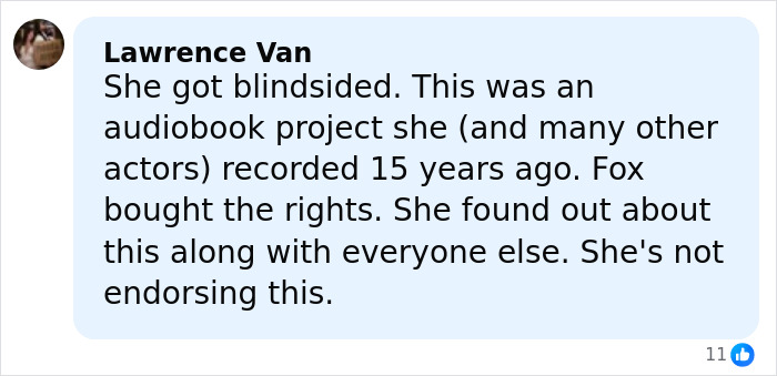 Comment explaining Kristen Bell and other actors responding to backlash over Fox News religious podcast rights. Comment explaining Kristen Bell and other actors responding to backlash over Fox News religious podcast rights.