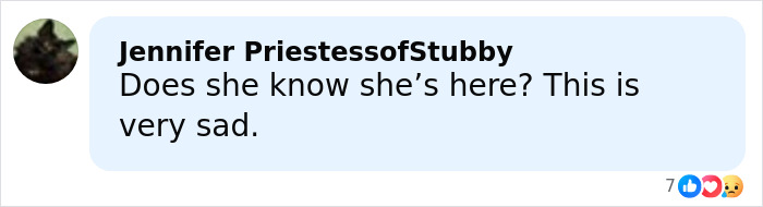 Comment on social media expressing concern and sadness about a woman born without most of her brain turning 20.