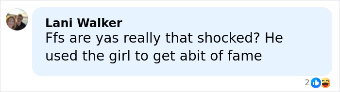 Comment from Lani Walker reacting to Chris Hughes' confession, showing fans stunned and confused on reality TV.