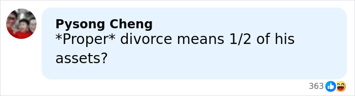 Comment discussing proper divorce and division of assets related to singer who married Malaysia&rsquo;s ex-king accidentally.
