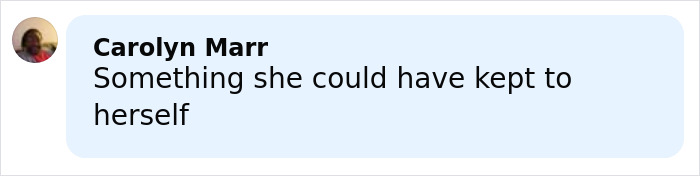 Carolyn Marr commenting on a post about Paris Jackson revealing how substance use deformed her face.