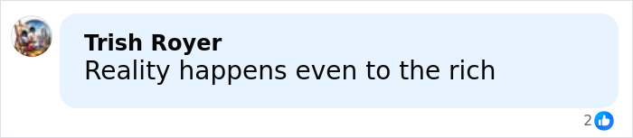 Comment on social media post saying Reality happens even to the rich, highlighting Paris Jackson&rsquo;s substance use impact on her face.