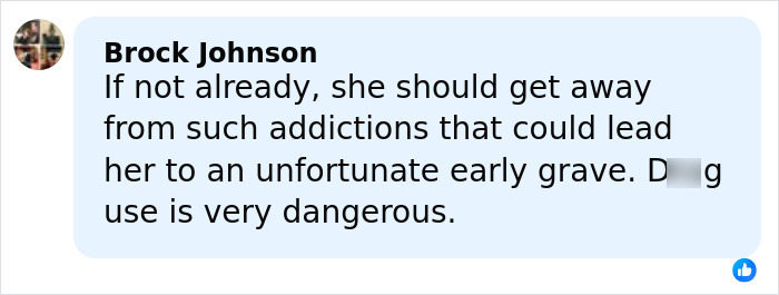 Comment by Brock Johnson warning about dangers of substance use and its impact on health and life expectancy.