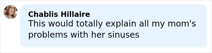 Person sharing a personal comment about sinus problems related to substance use effects on the face.
