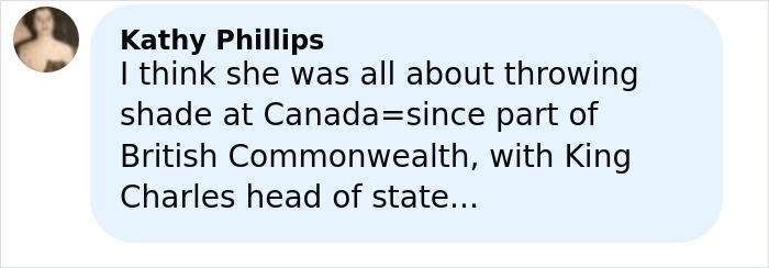Comment by Kathy Phillips discussing Meghan Markle&rsquo;s celebration with Prince Harry at home, viewed as staged by many.