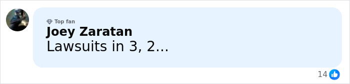 Comment from Joey Zaratan reacting to backlash, displayed in a social media interface with user engagement icons. Comment from Joey Zaratan reacting to backlash, displayed in a social media interface with user engagement icons.