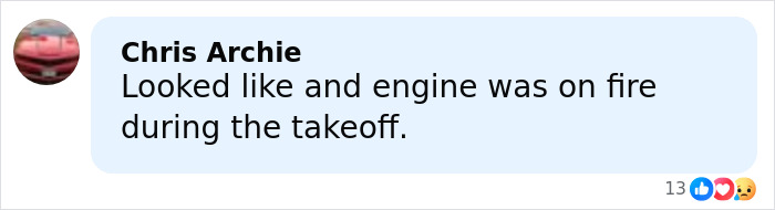 Comment from user Chris Archie about a UPS plane crash mentioning an engine fire during takeoff.