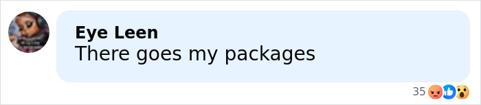 Comment saying there goes my packages in reaction to harrowing new footage of terrifying UPS plane crash with multiple casualties.