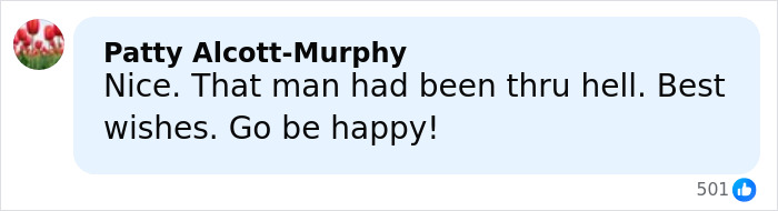 Comment from Patty Alcott-Murphy expressing support and best wishes for Jon Gosselin after his remarriage 16 years later. Comment from Patty Alcott-Murphy expressing support and best wishes for Jon Gosselin after his remarriage 16 years later.