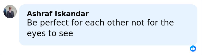 Comment by Ashraf Iskandar saying be perfect for each other not for the eyes to see on a social media post. Comment by Ashraf Iskandar saying be perfect for each other not for the eyes to see on a social media post.