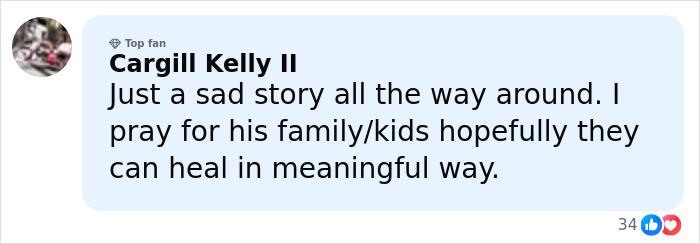 Comment from social media user expressing sympathy for family affected by dad who fatally left toddler in car before sentencing. Comment from social media user expressing sympathy for family affected by dad who fatally left toddler in car before sentencing.