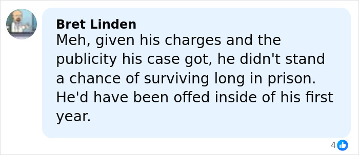 Comment by Bret Linden on a social media post discussing the fate of a dad who fatally left his 2YO daughter in a car. Comment by Bret Linden on a social media post discussing the fate of a dad who fatally left his 2YO daughter in a car.