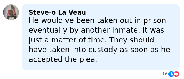 Comment from Steve-o La Veau discussing the fate of a dad who fatally left daughter in car before sentencing. Comment from Steve-o La Veau discussing the fate of a dad who fatally left daughter in car before sentencing.