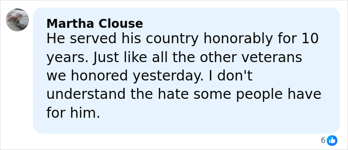 Facebook comment defending Prince Harry's military service amid Veterans Day controversy involving Meghan Markle.