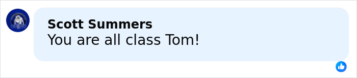 Comment on social media praising Tom Cruise, referencing karma and his reaction to Nicole Kidman's split from Keith Urban.