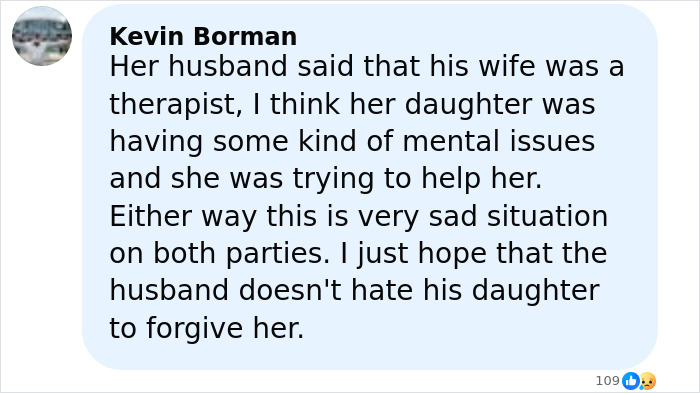 Comment discussing a former news anchor involved in a tragic Halloween incident related to her mother&rsquo;s life and mental health issues.