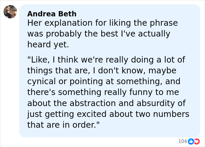 Screenshot of social media comment breaking down the viral 6,7 meme with reaction emojis and text about its meaning.