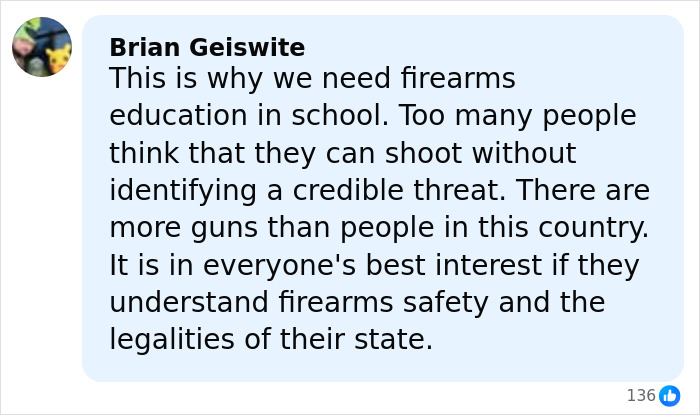 Comment on firearms safety and education stressing the need to prevent tragic mistakes involving cleaning lady deaths.