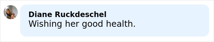 Comment by Diane Ruckdeschel expressing well wishes for Ariana Grande's health amid her diagnosis reveal on press tour.