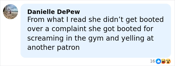 Comment on social media post about a confrontation involving a trans woman at Gold's Gym, sparking user backlash.