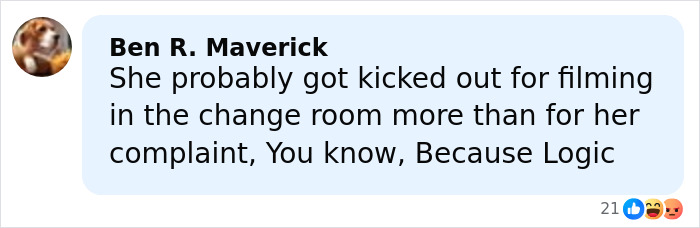 Comment on social media discussing backlash as users respond to lesbian confronting trans woman at Gold's Gym.