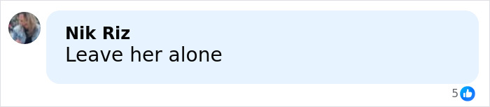 Comment on social media saying Leave her alone in response to Britney Spears looks unrecognizable story.