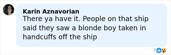 Screenshot of social media comment about stepsibling under investigation after teen's body found stuffed under bed on Carnival Cruise.
