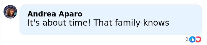 Comment text saying It's about time That family knows with a blurred profile picture on a social media platform discussing stepsibling under investigation after teen's body found under bed on Carnival Cruise