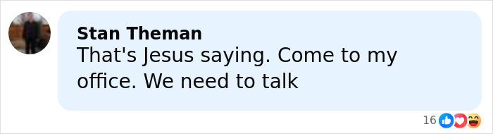 Comment by Stan Theman expressing urgency to have a conversation about a serious matter.