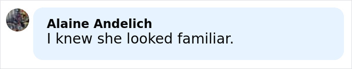 Screenshot of a social media comment saying I knew she looked familiar, related to Linda Hamilton aging in Hollywood. Screenshot of a social media comment saying I knew she looked familiar, related to Linda Hamilton aging in Hollywood.
