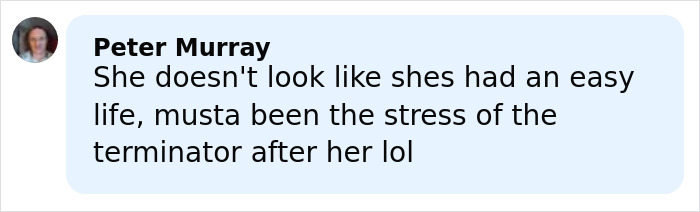 Comment by Peter Murray discussing Linda Hamilton’s life and the impact of her role in Terminator on aging in Hollywood. Comment by Peter Murray discussing Linda Hamilton’s life and the impact of her role in Terminator on aging in Hollywood.