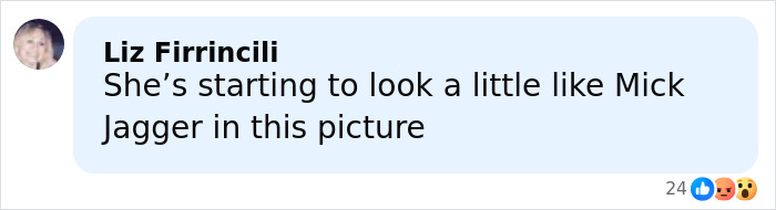 Comment highlighting a comparison of Linda Hamilton's appearance to Mick Jagger amid discussions on aging in Hollywood. Comment highlighting a comparison of Linda Hamilton's appearance to Mick Jagger amid discussions on aging in Hollywood.