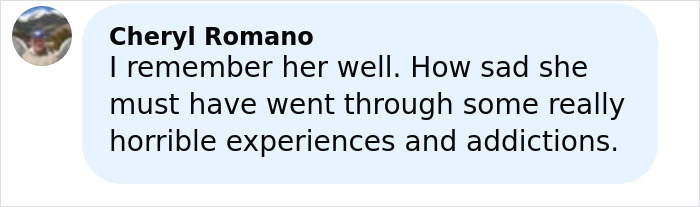 Comment by Cheryl Romano on a social media post about a former news anchor's tragic Halloween incident.
