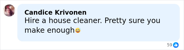 Screenshot of a social media comment about hiring a house cleaner, related to Stranger Things actor Gaten Matarazzo&rsquo;s living situation.