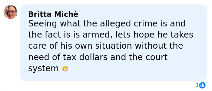 Commenter Britta Michè shares opinion on alleged armed crime related to missing football coach case on social media. Commenter Britta Michè shares opinion on alleged armed crime related to missing football coach case on social media.