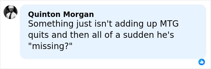 Comment from Quinton Morgan expressing doubt about the missing football coach case details not adding up. Comment from Quinton Morgan expressing doubt about the missing football coach case details not adding up.