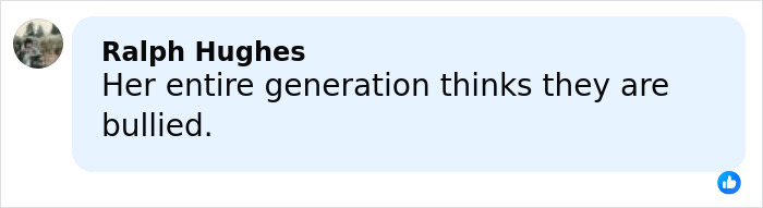 Comment from Ralph Hughes addressing bullying related to Stranger Things star Millie Bobby Brown.