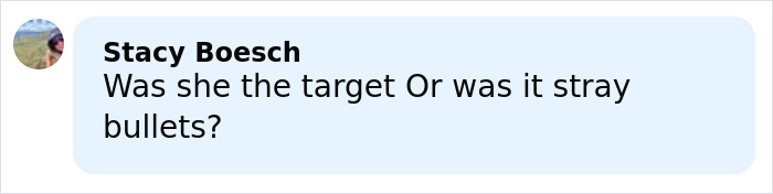 Comment by Stacy Boesch asking if the shooting was targeted or caused by stray bullets related to singer DELAROSA ambush in LA. Comment by Stacy Boesch asking if the shooting was targeted or caused by stray bullets related to singer DELAROSA ambush in LA.