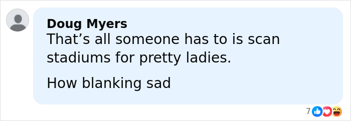 Comment on social media post reacting to stunning woman going viral at Georgia-Texas game, sparking wild reactions.