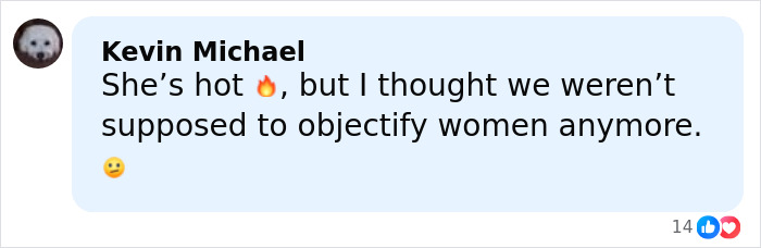 Comment by Kevin Michael expressing mixed thoughts on objectifying a stunning woman going viral at Georgia-Texas game.