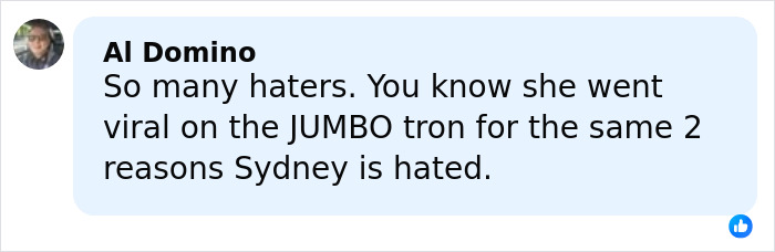 Comment by Al Domino discussing the stunning woman who went viral at the Georgia-Texas game.