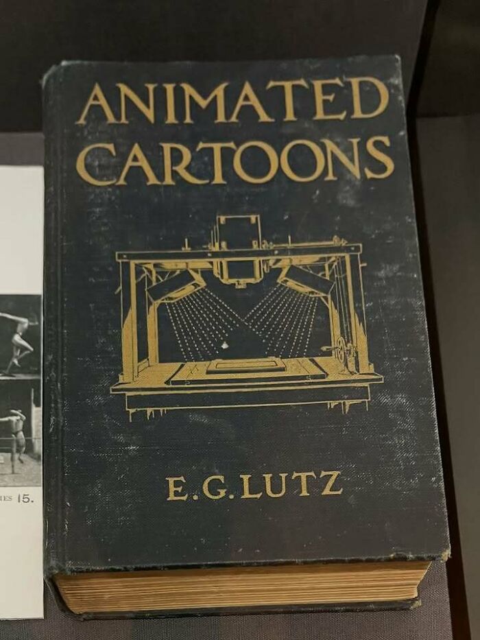 Old book titled Animated Cartoons by E.G. Lutz, a very old object showcasing early animation techniques.