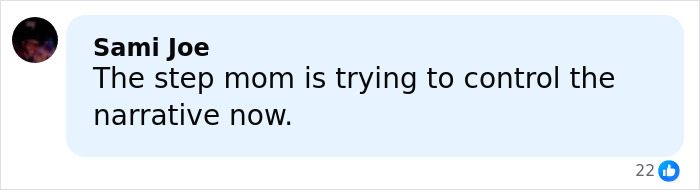 Comment by Sami Joe discussing control of narrative in relation to father of teen slain on cruise alleged affair with babysitter.