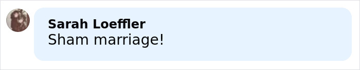 Comment by Sarah Loeffler stating Sham marriage about Prince Harry and Meghan Markle related topic.