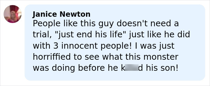 Social media comment expressing outrage over celebrity chef found guilty of family slaying on Christmas.