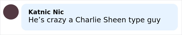 Comment mentioning Charlie Sheen type guy, related to Millie Bobby Brown and David Harbour’s complex relationship discussion. Comment mentioning Charlie Sheen type guy, related to Millie Bobby Brown and David Harbour’s complex relationship discussion.