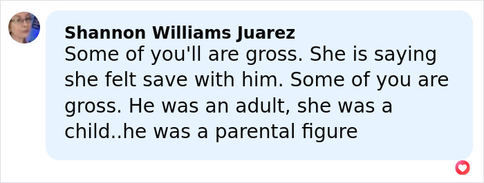 Text comment from Shannon Williams Juarez discussing feelings of safety and parental figures related to Stranger Things bullying rumors.