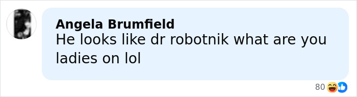 Comment on social media about a man&rsquo;s mugshot, discussing his look and comparing him humorously to a character.